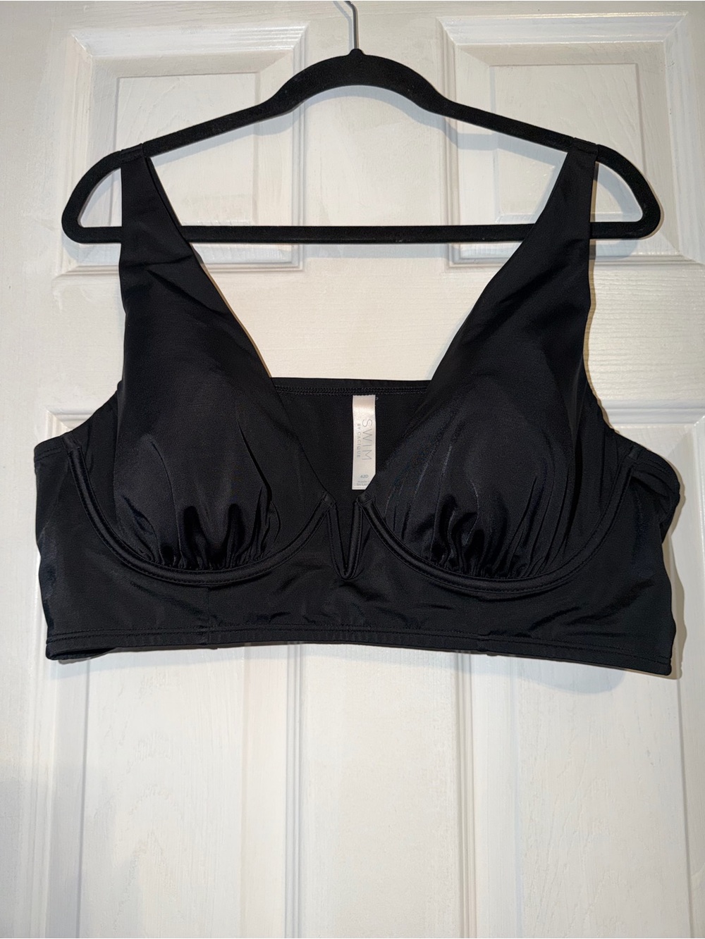 Cacique Black V-Plunge swim top bikini 42D - Picture 6 of 8
